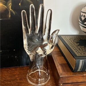 Vintage MCM Clear Glass Hand